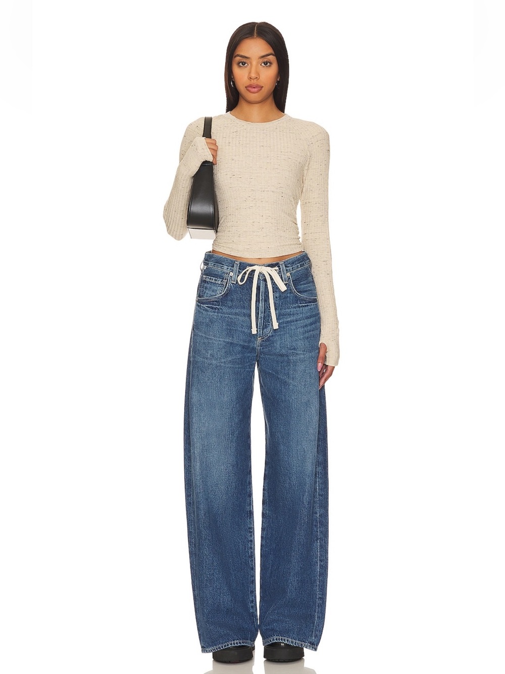 Citizens of Humanity Brynn Drawstring Denim Trouser Wide Leg Size 27